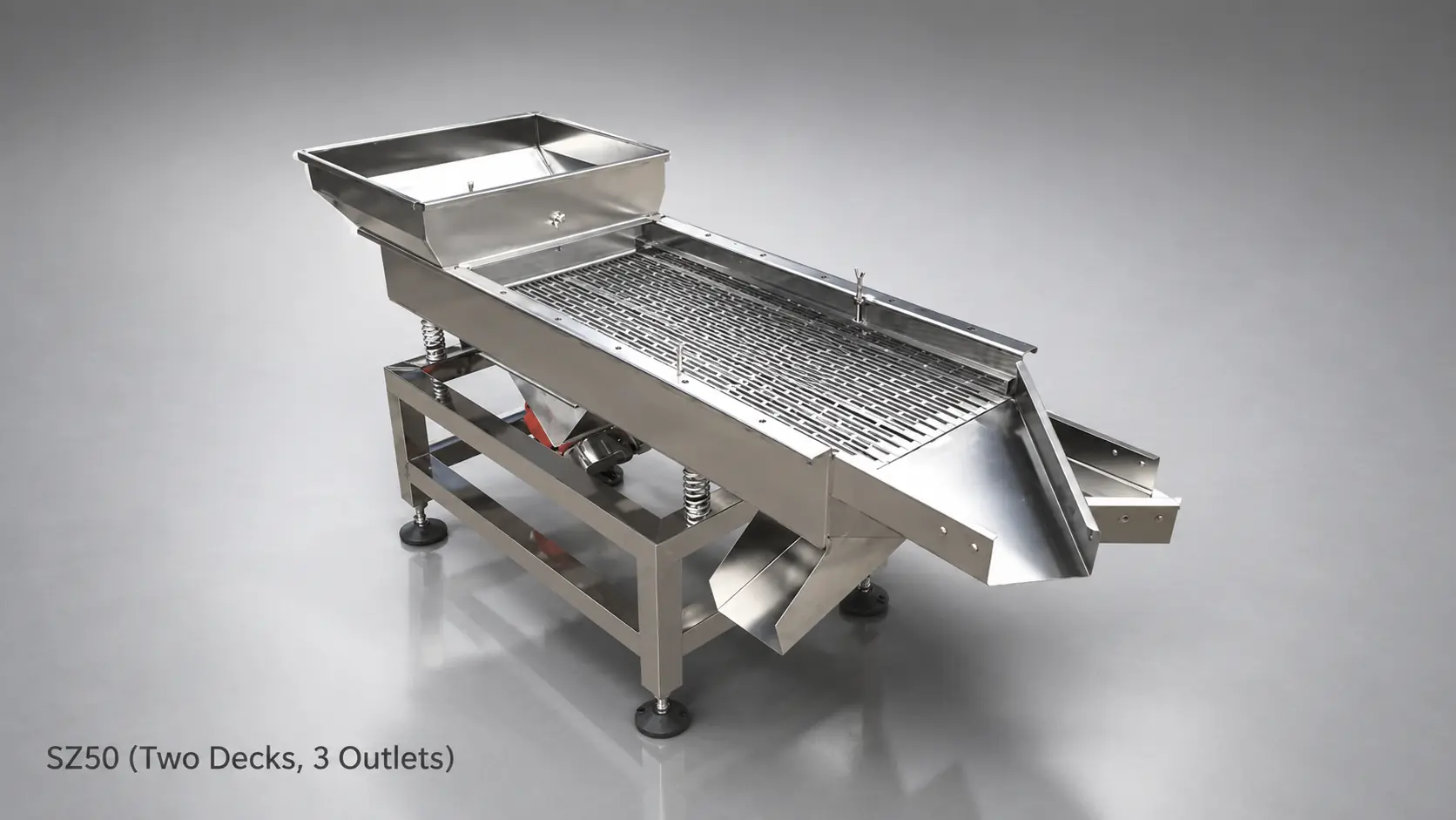 SZ50 Single-layer, 2 outlets linear vibrating screen for plastic granule screening
