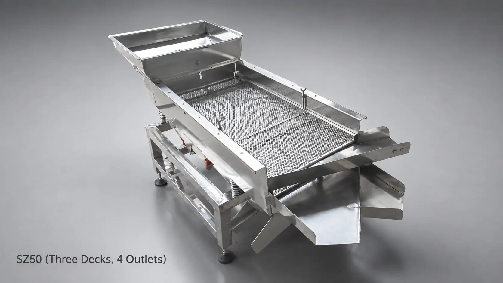SZ50 2-layer, 3 outlets linear vibrating screen for plastic granule screening