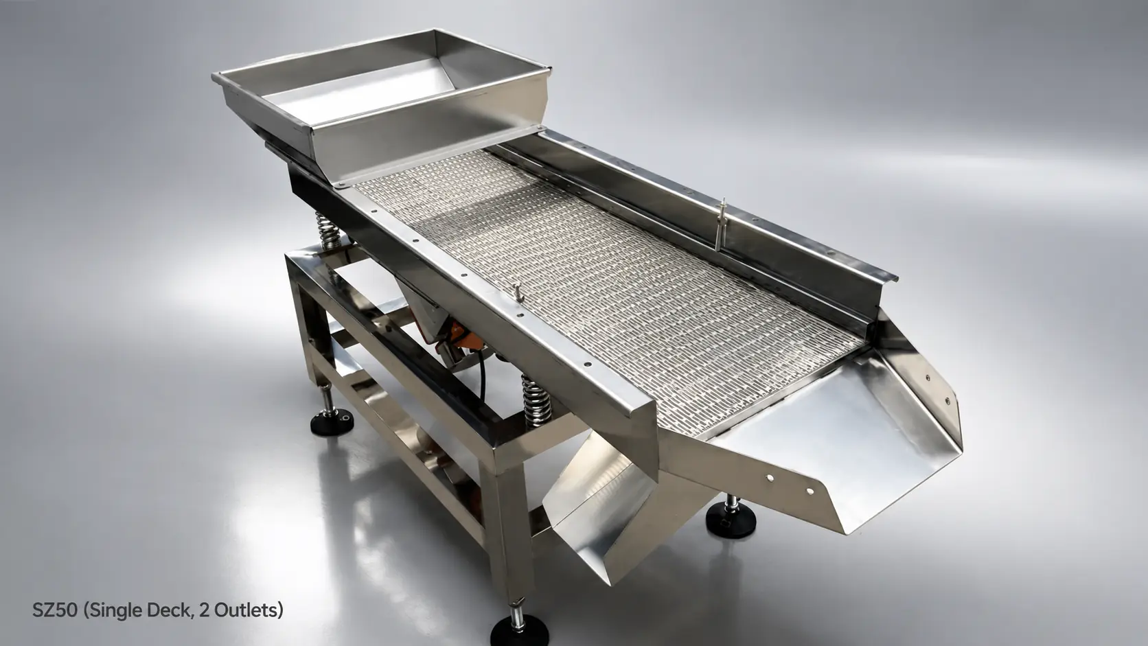 SZ50 3-layer, 4 outlets linear vibrating screen for plastic granule screening