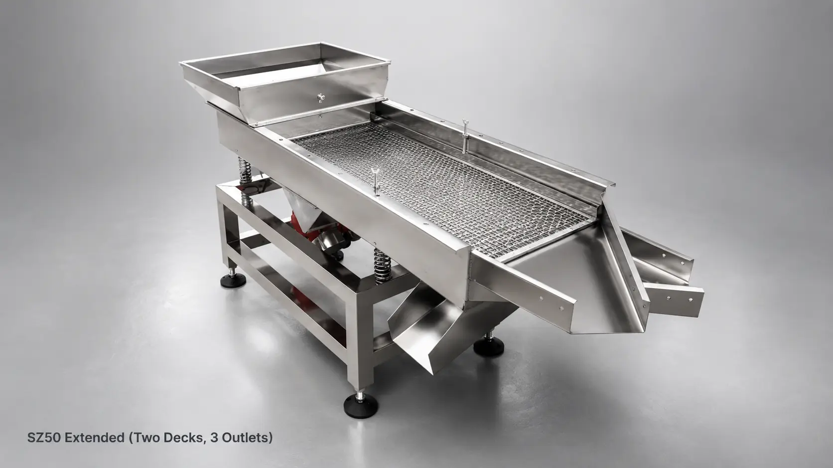 SZ50 Extended 2-layer, 3 outlets linear vibrating screen for plastic granule screening