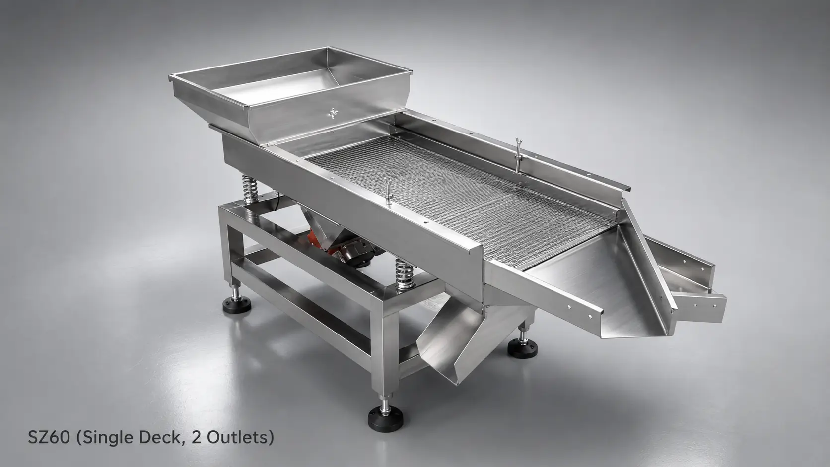 SZ60 Single-layer, 2 outlets linear vibrating screen for plastic granule screening