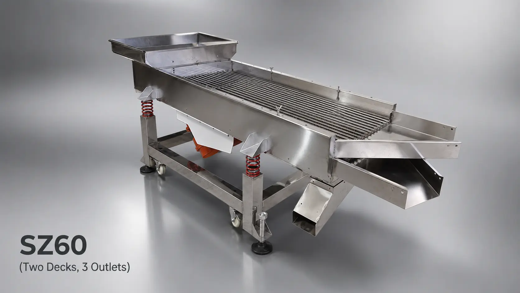 SZ60 Extended Single-layer, 2 outlets linear vibrating screen for plastic granule screening