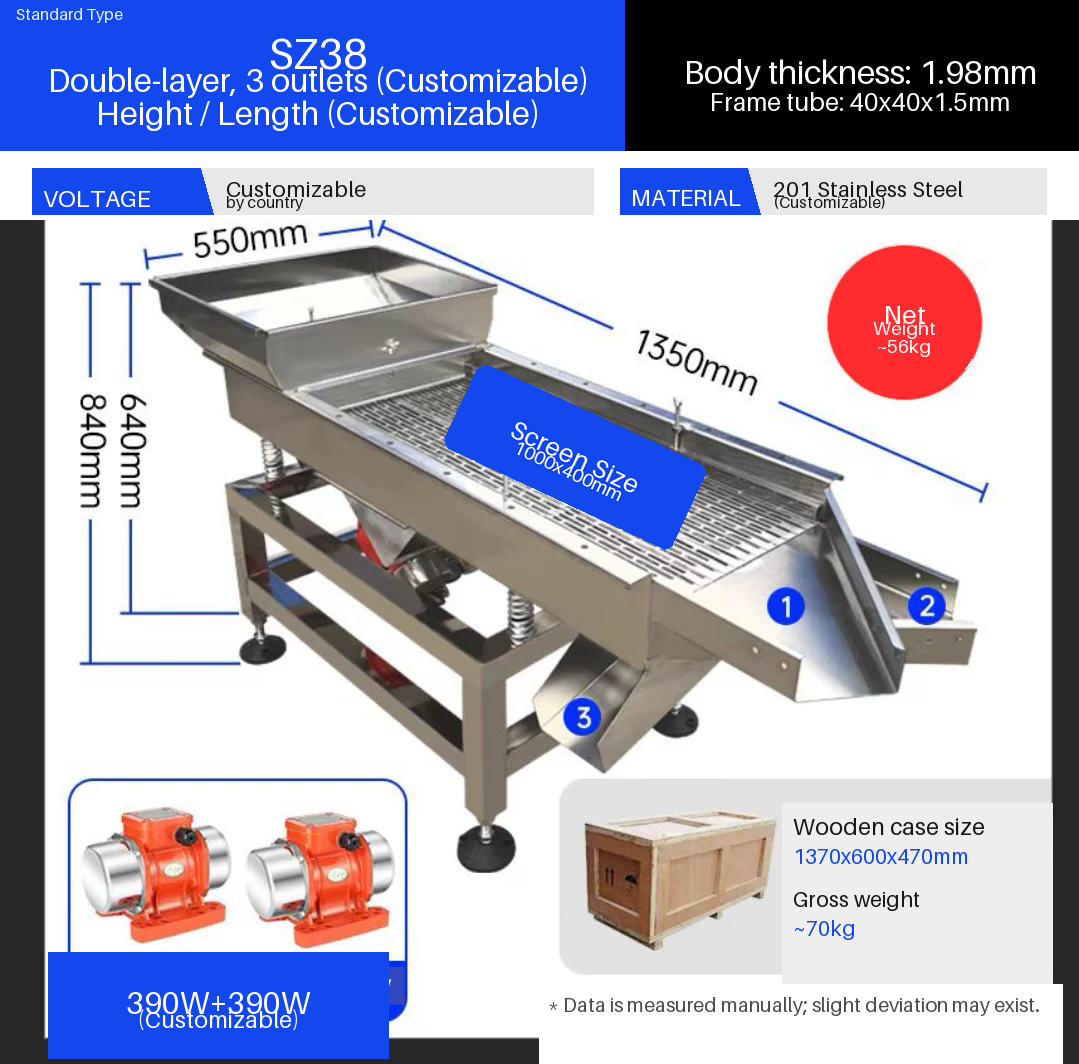 ZXS-004 linear vibrating screen parameter drawing for plastic granule screening