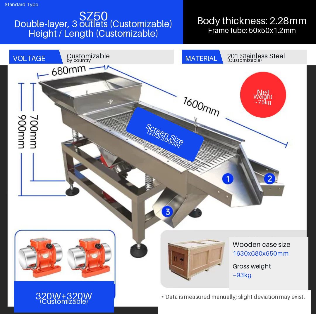 ZXS-009 linear vibrating screen parameter drawing for plastic granule screening