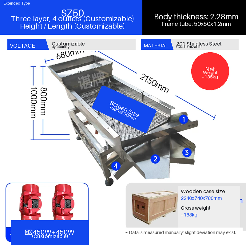 ZXS-013 linear vibrating screen parameter drawing for plastic granule screening