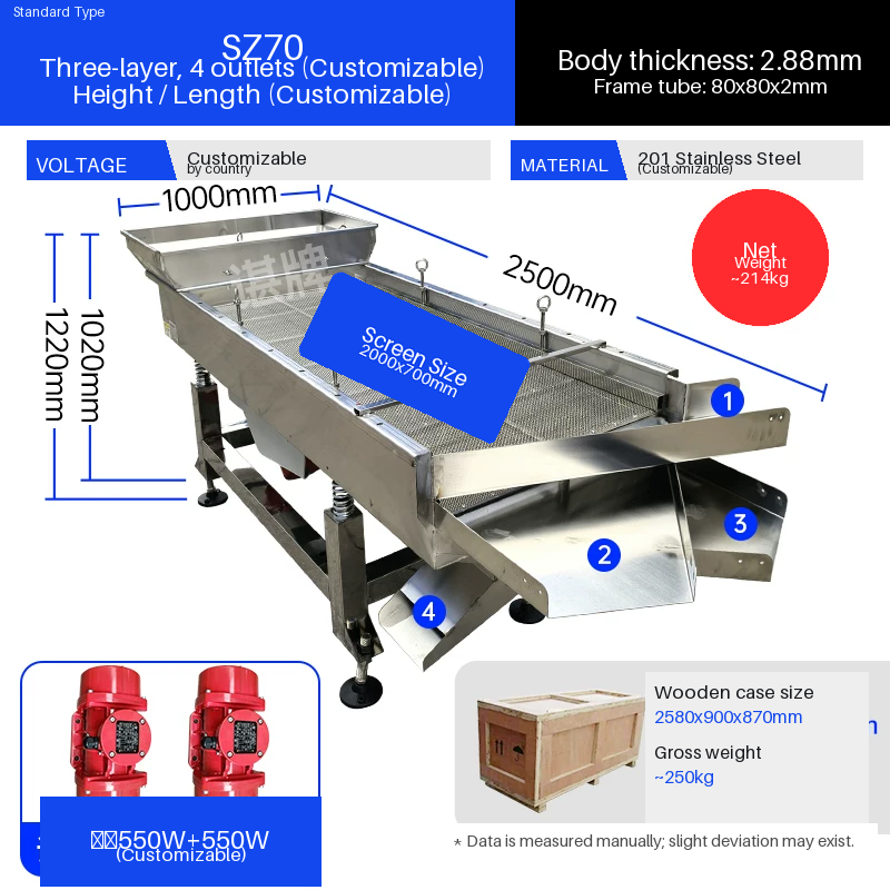 ZXS-023 linear vibrating screen parameter drawing for plastic granule screening
