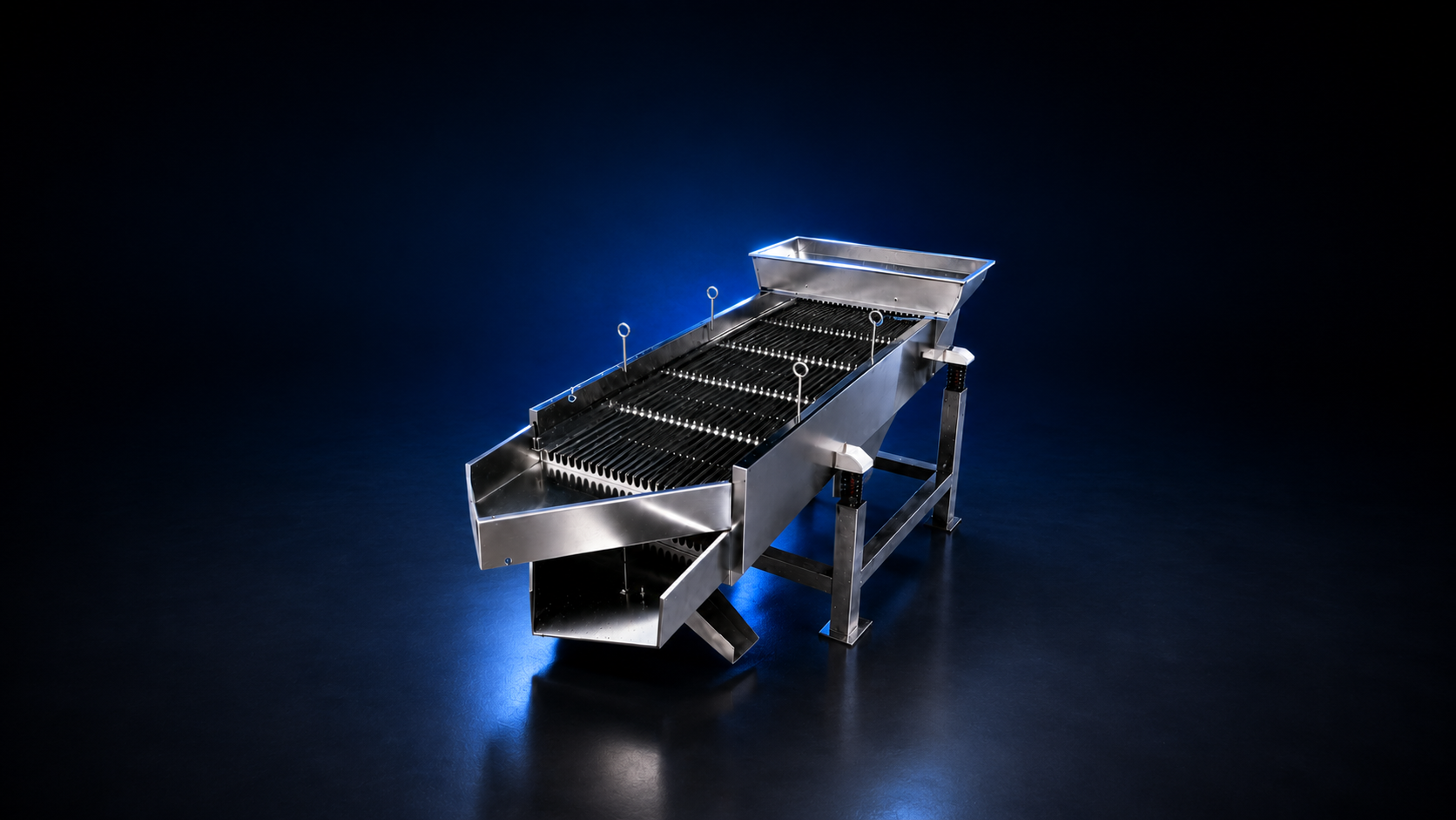 Stainless steel linear vibrating screen for plastic granule screening